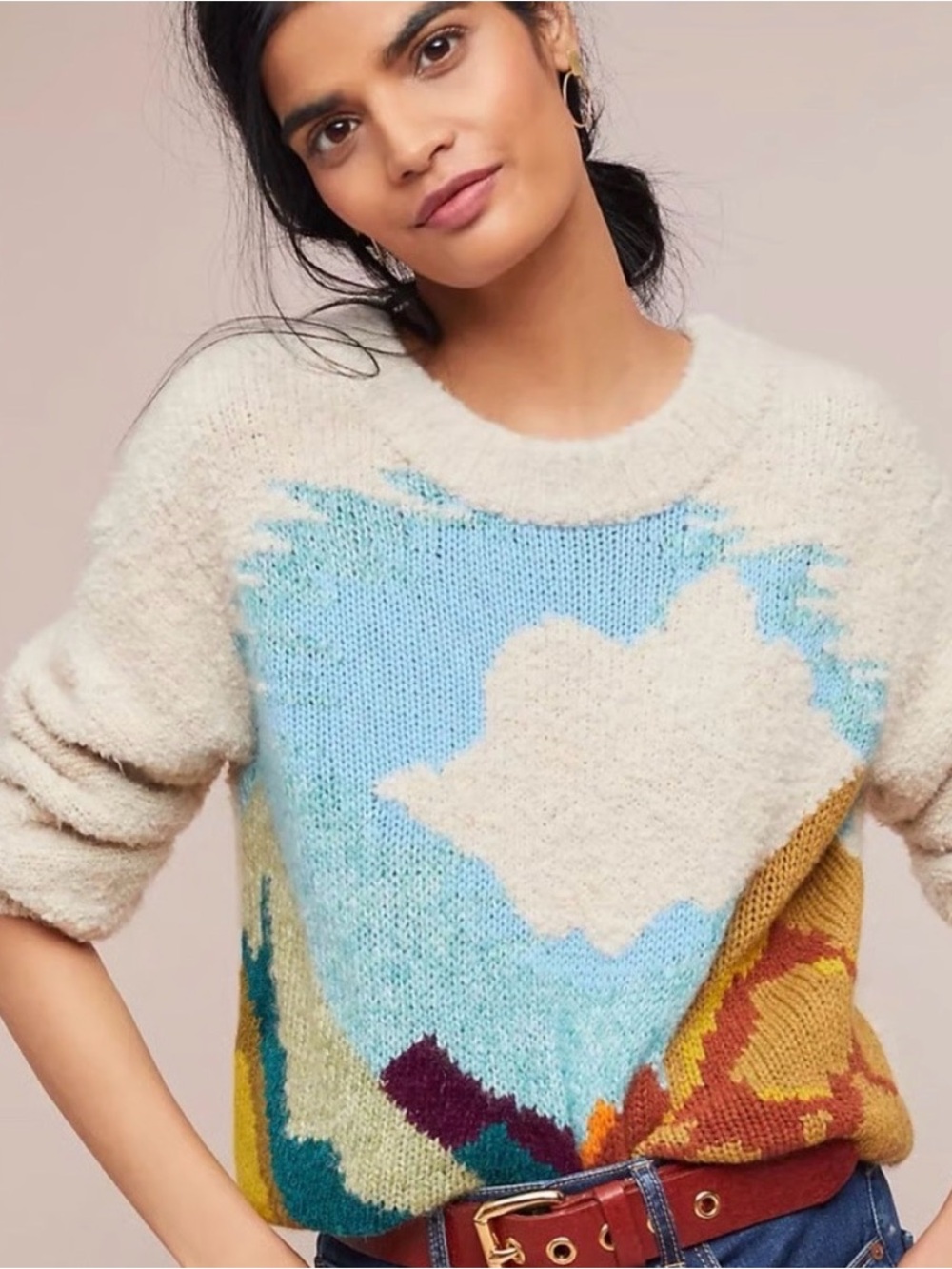 Anthropologie Sleeping on Snow Sweater Size Small
